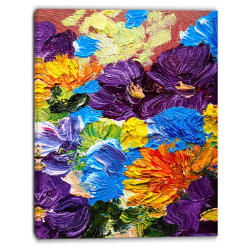 "Abstract Flowers" Heavily-Textured Canvas Print, 30"x40"
