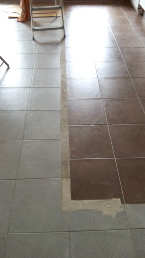 comment lier 2 carrelages differents après abattage cloison