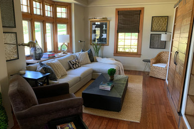 Example of a mountain style family room design in Philadelphia