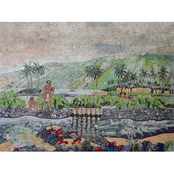 Primitive People Life Illustrative Mosaic, 63"x87"