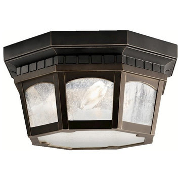 Outdoor Ceiling 3-Light, Rubbed Bronze