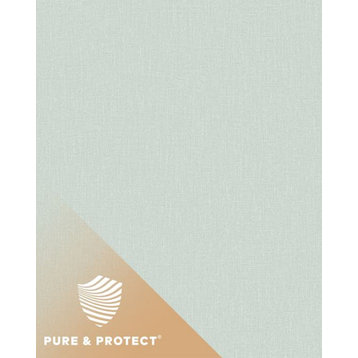 Textured Plain Textile Wallpaper, Aqua Frost, Double Roll