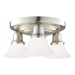 Medium Base 3 Light Semi Flush Mount by Hudson Valley Edison - Lighting