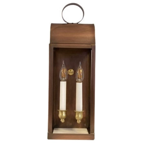 Clear Glass Salem. Solid Copper Wall Lamp, Handmade in USA