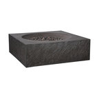 Pyromania Paloma Concrete Fire Pit Table, 36"x36", Charcoal Gray, Natural Gas
