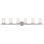 Livex Lighting - Livex Lighting 15456-05 Manhattan - Six Light Bath Vanity - Mounting Direction: Up/Down  ShManhattan Six Light  Chrome Clear/Opal Gl *UL Approved: YES Energy Star Qualified: n/a ADA Certified: n/a  *Number of Lights: Lamp: 6-*Wattage:60w Candalabra Base bulb(s) *Bulb Included:No *Bulb Type:Candalabra Base *Finish Type:Chrome