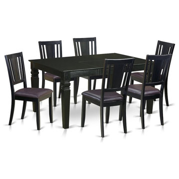 7-Piece Dinette Set, Kitchen Table and 6 Dining Chairs With Cushion