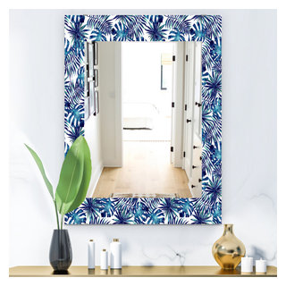 Designart Tropical Mood Blue 3 Bohemian And Eclectic Frameless Vanity 