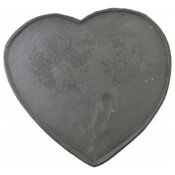 Cast Iron Yard And Garden Stepping Stone, Heart And Foot Prints, Welcome