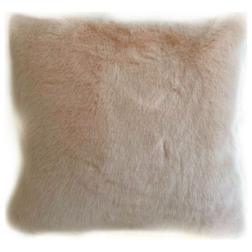 Plutus Pink Plush Animal Faux Fur Luxury Throw Pillow, 26"x26"