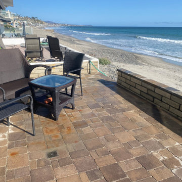 Slump block wall and pavers