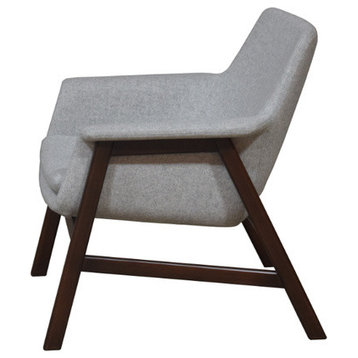 To Be Lounge Chair, Gray Leatherette, American Walnut Base