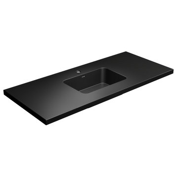 Dyconn Faucet 51" Solid Surface Vanity Top, Black