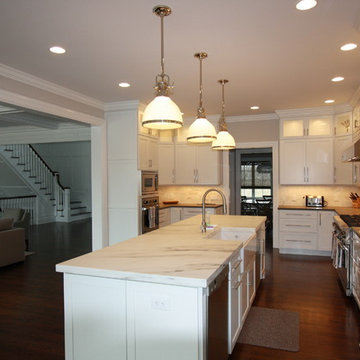 Sagaponack NY Hamptons Contemporary Kitchen - White Painted Maple - Stacked C