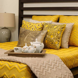 Vivianne Yellow & Grey Reversible Quilt - Quilts And Quilt Sets