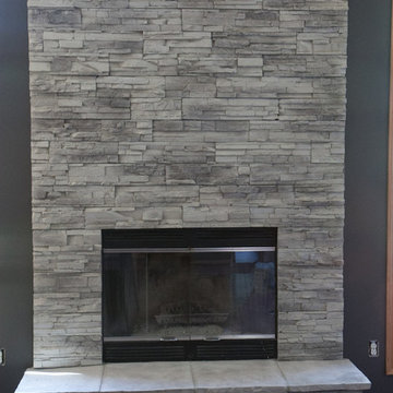 Narrow Profile Stone Veneer Fireplaces