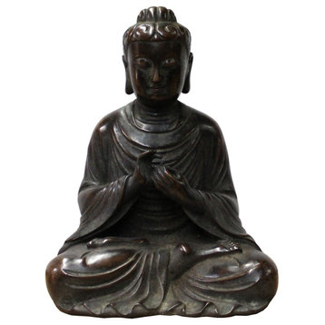 Handmade Bronze Vintage Finish Decent Look Sitting Buddha Statue Hcs3954C
