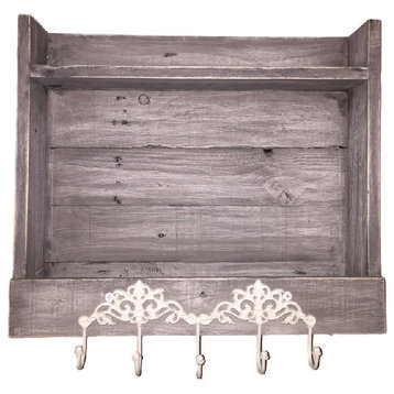 Rustic Entryway Shelf With Hooks