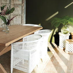 Nomad Tribe - MALAWI ARMCHAIR WHITE - Dining Chairs