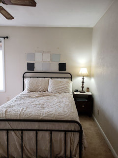 Warm blue paint color for this bedroom?