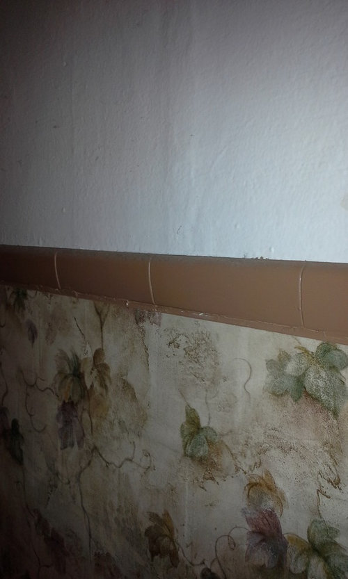 2" drop into kitchen & wallpaper OVER tile creative solutions?