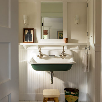 Sink within Boy's Bath of a historic Craftsman residence in Santa Monica, CA