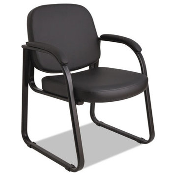 Alera Reception Lounge Series Sled Base Guest Chair, Black Vinyl