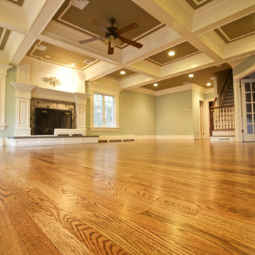 Early American Stain, diagonal install, feature strip.