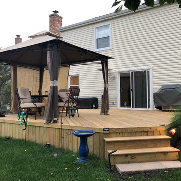 Pressure Treated Pine Deck Without Rails in Gurnee, IL