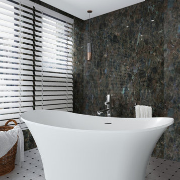Givingtree Modern 67" Freestanding Tub Soaking Acrylic Bathtub White