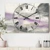 Watercolor Minimal Purple Tones I Farmhouse 3 Panels Metal Clock