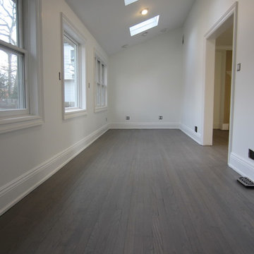 PORT WASHINGTON REFINISH:  CUSTOM GREY STAIN & 3 COATS BONA NATURALE EXTRA MATTE