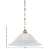 Chain 1-Light Chain Hung Pendant, New Age Brass/White Alabaster