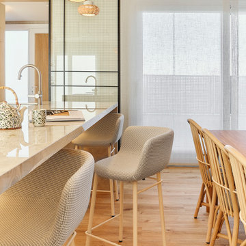 Diseño interior de vivienda cocina abierta a salón comedor