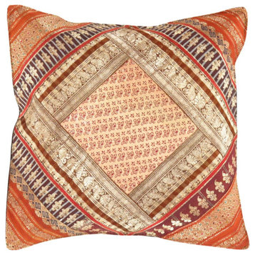 Vintage Sari Silk Square Pillow Case