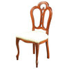 Consigned Rococo Dining Chair Italy Ivory Damask