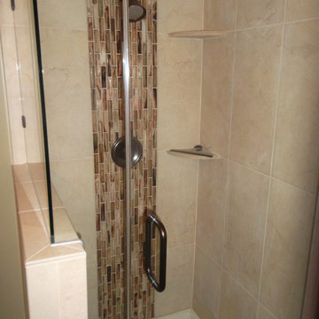 Small Bathroom ft. Tiled Shower off Master Bedroom