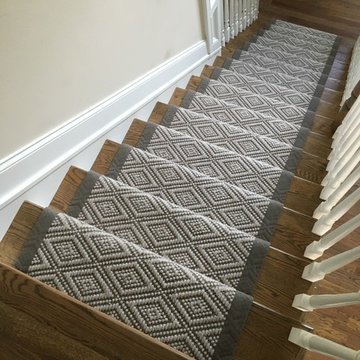 Flat-weave Wool Stair Runner with Wide Binding