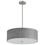 Dainolite - Dainolite 571-204P-SC-GRY Everly, 4 Light Pendant, Chrome - Warranty: 1 Year Room Style: Living/FoyEverly 4 Light Penda Satin Chrome Grey Fa *UL Approved: YES Energy Star Qualified: n/a ADA Certified: n/a  *Number of Lights: 4-*Wattage:60w E26 bulb(s) *Bulb Included:No *Bulb Type:E26 *Finish Type:Satin Chrome