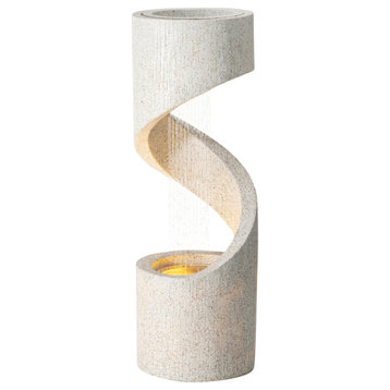Faux Terrazzo Spiral Shaped Polyresin Fountain