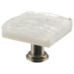 Glass Storm Studios - White Handmade Glass, Knob - Textured and layered pearlescent white glass. All our products are handmade to order.  Important: Do not use an electric drill or electric screwdriver.
