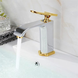 Naples Bathroom Sink Faucet with Chrome & Gold Finish - Bathroom Sink Faucets
