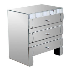 Isadora Mirrored 3-Drawer Nightstand