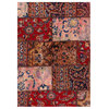 Red Persian Patch Work Rug 5 x7