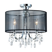 Lauren Transparent Shade 3-Light Crystal Flush Mount Ceiling Fixture