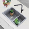 27"x18" Gray Double Bowl 60/40 Dual Mount Composite Granite Kitchen Sink