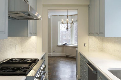 Example of a minimalist kitchen design in New York