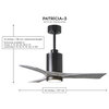 Patricia 3 Blade 42" Paddle Fan With Light Kit