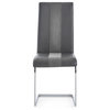 Global Furniture Dining Chair, Set of 4, Gray PU/Fabric