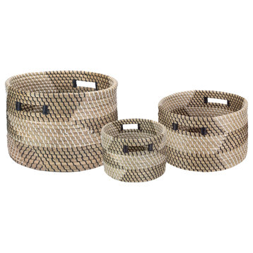 3-Piece Traditional Nesting Wicker Basket Set